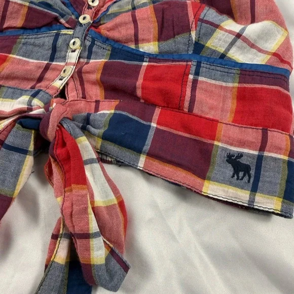 Abercrombie & Fitch Plaid Bralette Crop Top XS Multicolor Strappy - Picture 2 of 9
